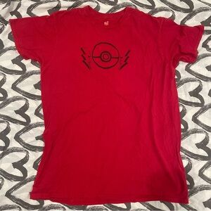 Unisex Red T-Shirt with Pokèball Print from Hanes